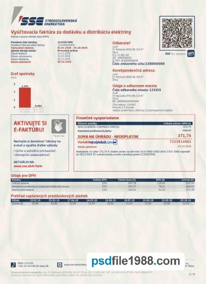 Slovakia SSE Energy Utility Bill